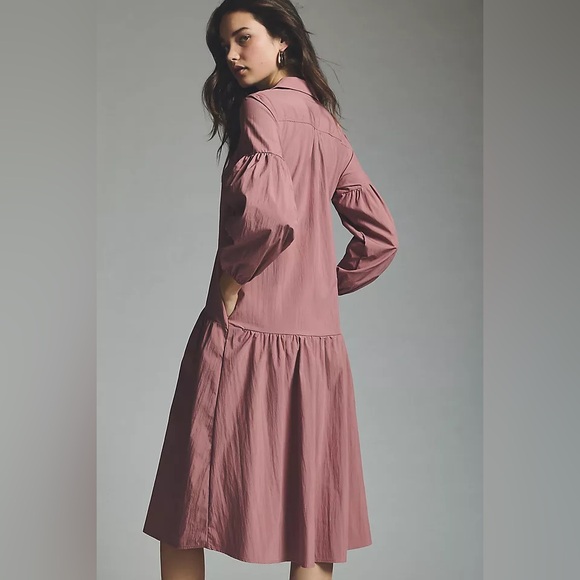 NWOT ANTHROPOLOGIE Collared Midi Dress 🌹 - Picture 3 of 12